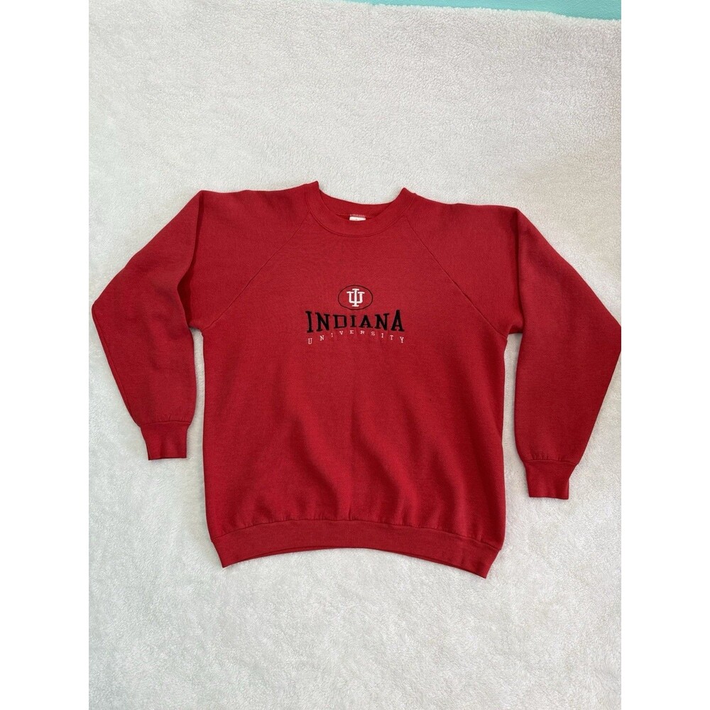 Vintage XL Indiana University Hoosiers Red FOTL Crewneck Sweatshirt Made In USA